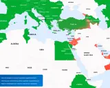 Mapa pokazuje, gdzie leży Hurghada – w zielonym Egipcie, dostępnym w ramach wyjazdów zorganizowanych.