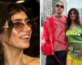 Zabson i Mia Khalifa pozują razem, oboje w modnych, kolorowych stylizacjach.
