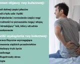 Mężczyzna z bólem w dolnej części pleców, trzymający się za krzyż.