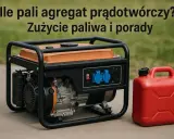 Agregat prądotwórczy 3kW i czerwony kanister. Dowiedz się, ile pali agregat 3kw i jak oszczędzać paliwo.