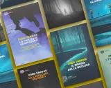 Copertine di libri di Fred Vargas, tra cui "La trilogia Adamsberg" e "Il morso della reclusa", che evocano mistero e suspense.