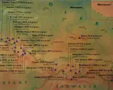 Mapa Polski z zaznaczonymi szczytami KGP, m.in. Śnieżką, Babia Górą i Rysami.