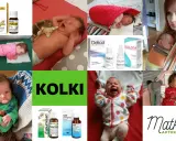 Dzieci cierpiące na kolki u noworodka, obok leki i probiotyki.