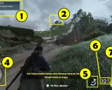 Gracz w Sniper Elite 5 niszczy umocnienia. Wskazówki na ekranie pokazują cele misji i stan amunicji, co jest kluczowe dla spełnienia wymagań gry.