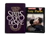 Dwie książki: "States of Desire: Travels in Gay America" Edmunda White'a i przewodnik "Gay Paris" z serii Ferrari Guides, który jest książką o gejach.