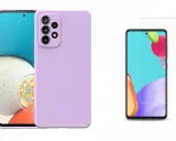 Fioletowe etui na Samsunga A53 5G i szkło ochronne na ekran.