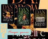 Copertine dei libri "Angeli e Demoni", "Il codice da Vinci" e "Il simbolo perduto" della trilogia di Dan Brown.