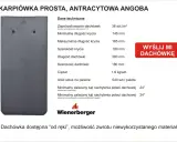 Dachówka karpiówka prosta antracytowa. Wymiary dachówki karpiówki: 380 mm długości, 180 mm szerokości.