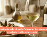 Plato de pasta con mariscos, copa de vino blanco y botella de Albariño. Guía para maridajes de vinos perfectos.