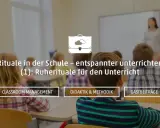 Schüler im Klassenzimmer, bereit für entspanntes Unterrichten. Fokus auf Rituale für Ruhe im Unterricht.