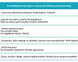 Tabela z cytatami z wierszy Wisławy Szymborskiej, np. "Nawet najwyższe góry nie są bliżej nieba".