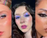Tres looks de maquillaje para concierto: pastel etéreo, neón vibrante y glitter festivo.