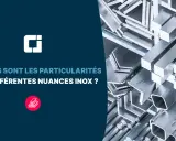 Des barres d'acier inoxydable 304l, aux formes variées, sont empilées. Le texte interroge sur les particularités des nuances d'inox.