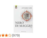 Copertina del thriller "Nero di Maggio" di Leonardo Gori, con un mirino rosso su un'immagine storica.