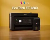 Imprimante Epson EcoTank ET-4800, parfaite pour des impressions de haute qualité avec une résolution de 4800 x 1200.