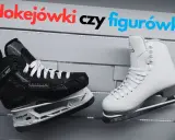 Hokejówki czy figurówki? Czarny but hokejowy i biały but łyżwiarski obok siebie.