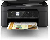 Stampante Epson multifunzione, probabilmente a getto d'inchiostro, con scanner integrato e pannello di controllo con display.