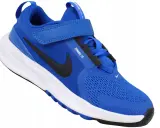 Niebieski but dziecięcy Nike z czarnym logo i białym spodem.