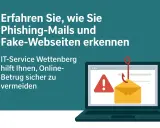 Schutz vor Social Engineers: Ein Laptop zeigt eine Phishing-Mail, die von einem Haken gefischt wird. IT-Service Wettenberg hilft, Online-Betrug zu vermeiden.