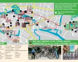 Mapa Wrocławia z zaznaczoną trasą rowerową. Zobacz Rynek, Ostrów Tumski i inne atrakcje.