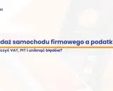 Sprzedaż samochodu firmowego a podatki: jak rozliczyć VAT i PIT, by uniknąć błędów. Grafika przedstawia terminal płatniczy.