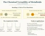 Bilden visar metalloiders duala reaktivitet, deras förmåga att reagera som både metaller och icke-metaller, en fascinerande duality svenska.
