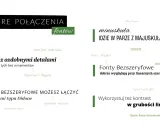 Przykłady dobrych połączeń czcionek: kroje z ozdobnymi detalami i bez, minuskuła z majuskułą, fonty bezszeryfowe z szeryfowymi.