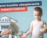 Chłopiec z gniewną miną trzyma pieniądze. Obok bank i ręka podająca banknoty. Czy ubezpieczenie pomostowe jest zwracane?