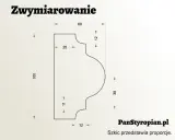 Sztukateria wymiary: rysunek profilu z wymiarami 100, 60, 38, 25, 12, 11.
