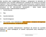Dokument skierowanie na badania medycyny pracy, zawierający opis czynników szkodliwych: praca siedząca, obciążenie kręgosłupa i wzroku.