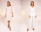 Eleganckie stylizacje na specjalne okazje. Czy na komunie mozna ubrac sie na bialo? Tak, biały garnitur lub jasna sukienka to świetny wybór.