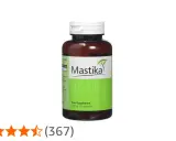 Butelka suplementu diety Mastika, 250mg 120 kapsułek. Mastika na co? Na problemy z żołądkiem.