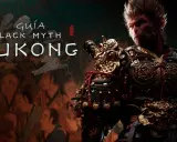 Guía Black Myth Wukong: el Rey Mono con armadura dorada y detalles rojos, listo para la aventura.