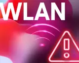 WLAN-Symbol mit Warnzeichen. Das WLAN ist sehr langsam trotz guter Verbindung, was frustrierend ist.