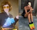 Dwie stylizacje z butami Nike. Po lewej modelka w niebieskich, futurystycznych butach, po prawej osoba w neonowych, pomarańczowo-żółtych. Czy to najbrzydsze buty Nike?