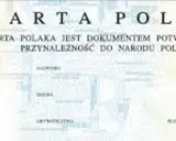 Karta Polaka z godłem Polski. Dokument potwierdzający przynależność do Narodu Polskiego.