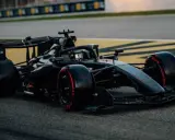 Coche de F1 Aston Martin negro con detalles rojos, listo para la presentación Aston Martin 2026.