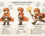 Un jeune aventurier au nom de "Rory" porte une cape orange et une torche. Il est un gardien d'histoires perdues.