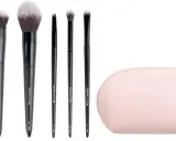 Set di pennelli per make up trucco Brushworks con pochette rosa.