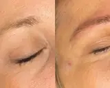 Avant/après teinture sourcils : des sourcils plus définis et plus foncés pour un regard sublimé.