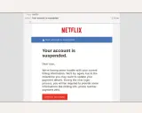Vorsicht vor diesem Netflix-E-Mail-Betrug! Es handelt sich um **email spoofing**, das versucht, Ihre Zahlungsdaten zu stehlen.