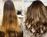 Vorher/Nachher: Blondes Haar wird zu sattem Braun. Perfekt, wenn man die Haarfarbe rauswachsen lassen möchte und einen neuen Look will.