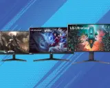 Trois moniteurs LG UltraGear affichent des scènes de jeux vidéo épiques, parfaits pour une expérience immersive en 24 ou 27 pouces pour jouer.
