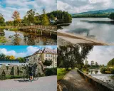 Odkryj **Wisła atrakcje**: malowniczy park z mostkiem, jezioro, rodzinna wycieczka rowerowa i urokliwy deptak nad rzeką.