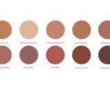 Dix cercles de couleurs terracotta, du clair au foncé, avec leurs noms.