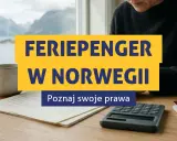 Planujesz urlop w Norwegii? Na stole leżą paszport, kalkulator i dokumenty.