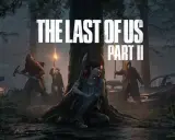 Ellie w lesie, gotowa do walki. W tle widać innych postaci i zniszczone samochody. To okładka gry The Last of Us Part II.