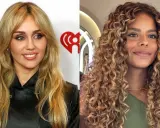 Dos mujeres con cabello rubio miel. Una con pelo liso y otra con rizos voluminosos.