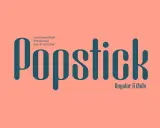 Catálogo de tipos de letras para Word: la fuente "Popstick" en estilo pop art, con versiones Regular e Italic.