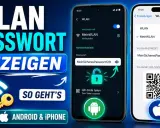 WLAN Passwort anzeigen auf Android & iPhone. So einfach geht's! Das Bild zeigt, wie man das WLAN-Passwort auf dem Handy findet.